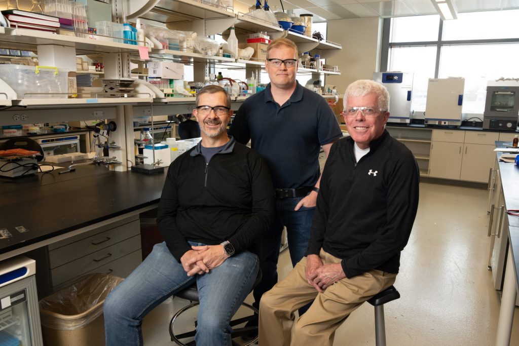 Chuck Henry, Professor of Chemistry, David Dandy, Professor of Chemical and Biological Engineering, and Brian Geiss, Professor of Microbiology, Immunology and Pathology, are researching new ways to diagnose and detect HIV. April 16, 2024