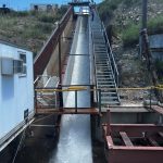 Water running down incline