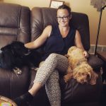 Sharon Bywater-Reyes with her dogs.