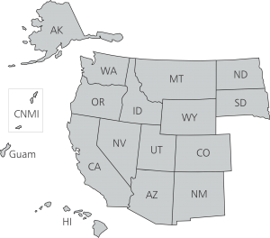 Partial image of a map of the united states