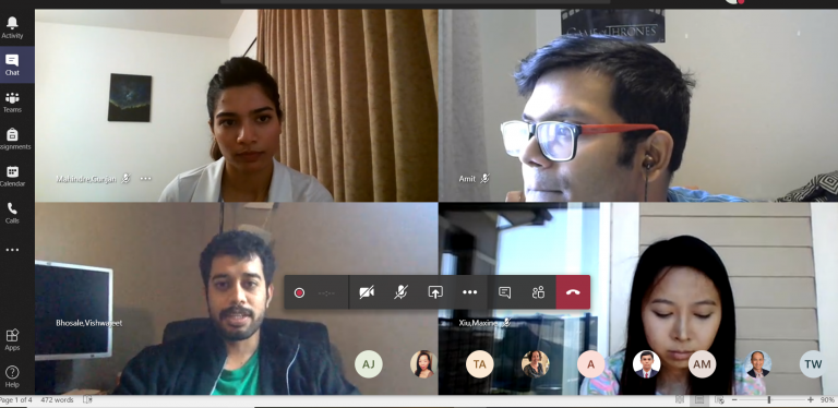 Students participate in online meeting