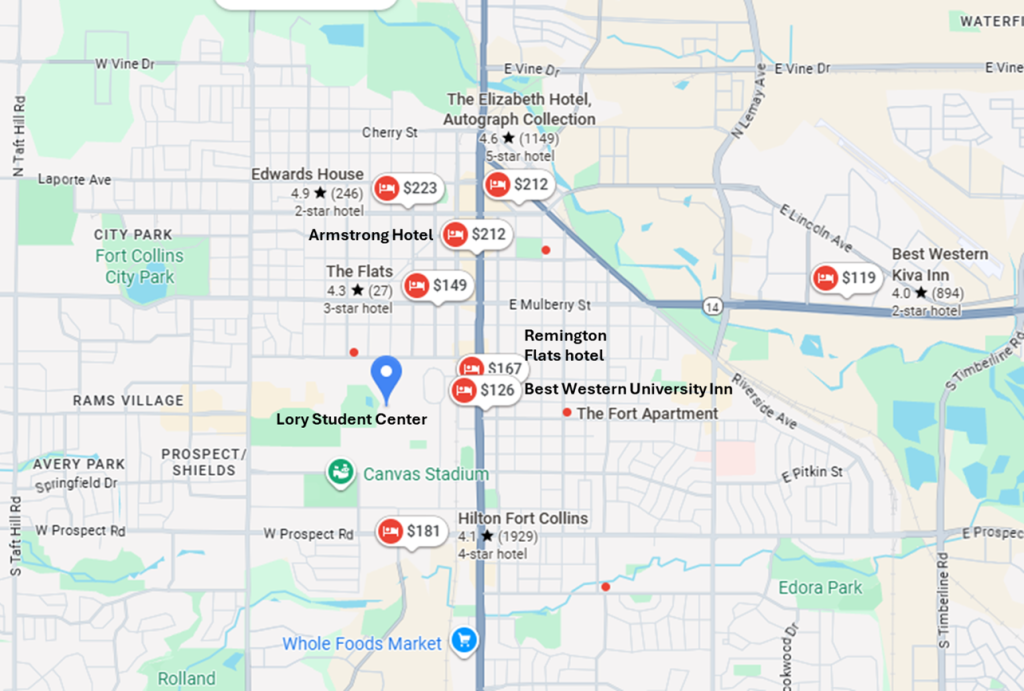 map of fort collins hotels