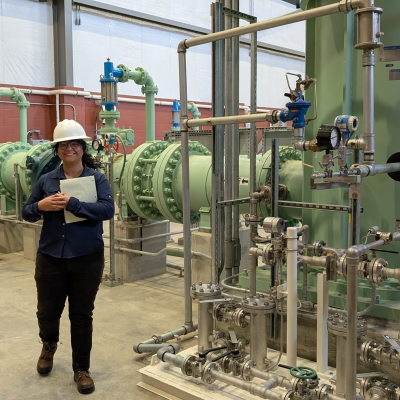 Dixie out on a site visit