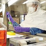 Female in laboratory