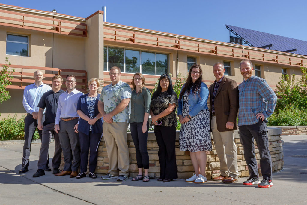 Outdoor photo of members of the Systems Engineering department at CSU