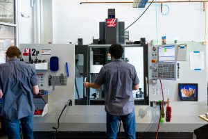 Students work in the Rapid Prototyping Lab at the Powerhouse Energy Institute. December 17, 2020.
