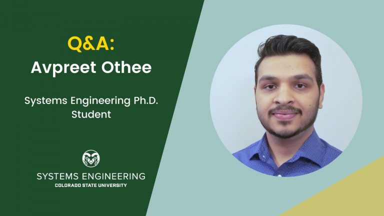 Q&A: Avpreet Othee, Systems Engineering Ph.D. student, with a photo of Avpreet on the right side