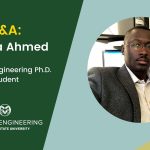 Q&A with Hamza Ahmed, Systems Engineering Ph.D. student; has a photo of Hamza on the right side