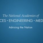 Blue background with white text: "The National Academies of Sciences, Engineering, and Medicine. Advising the Nation."