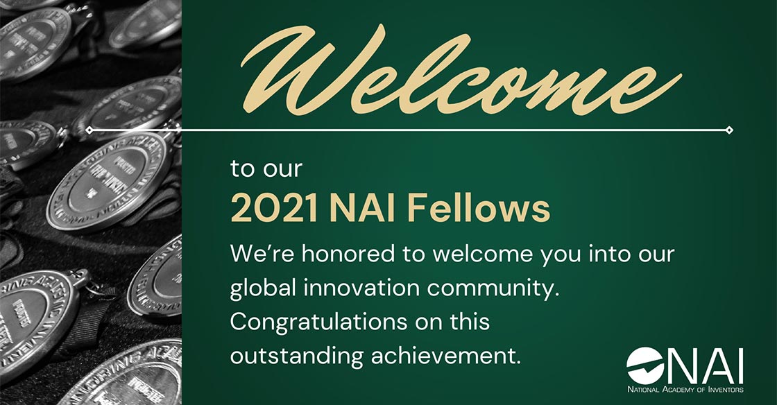 NAI Announcement with the text "Welcome to all 2021 NAI Fellows"