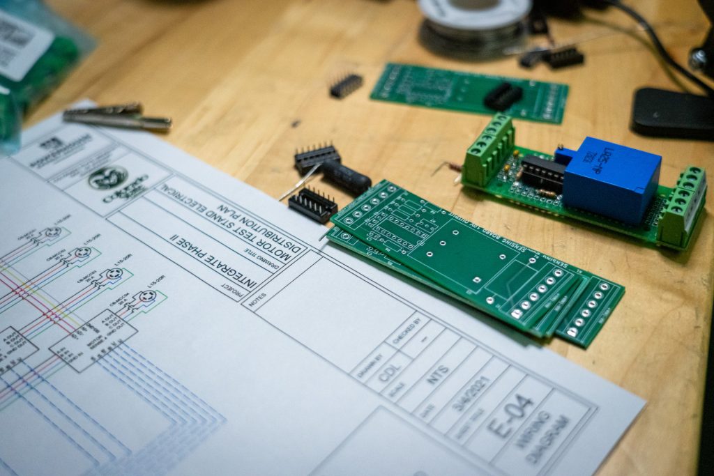 Electrical schematic and green electrical components