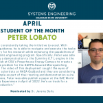April Student of the Month - Peter Lobato