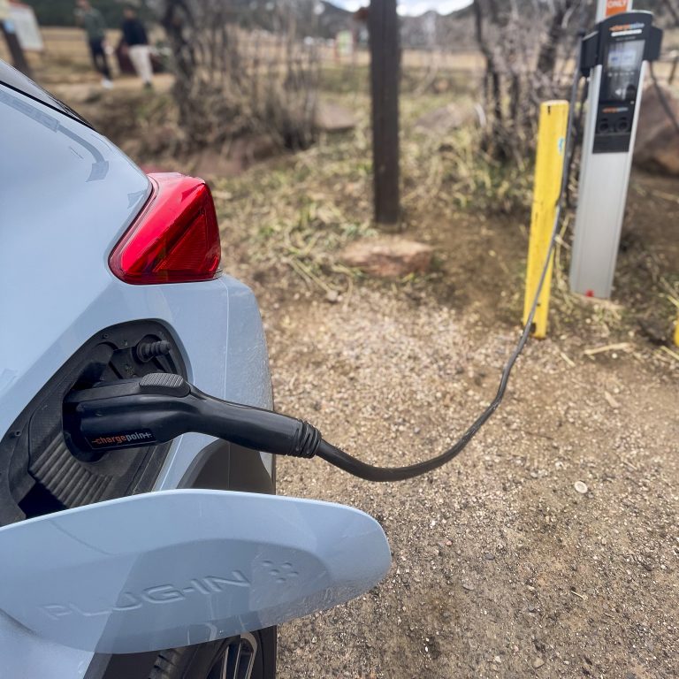 Image of an electric vehicle charging.