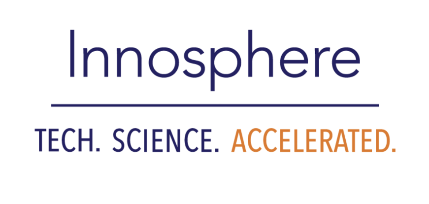 Logo with this text: Innosphere: TECH. SCIENCE. ACCELERATED.