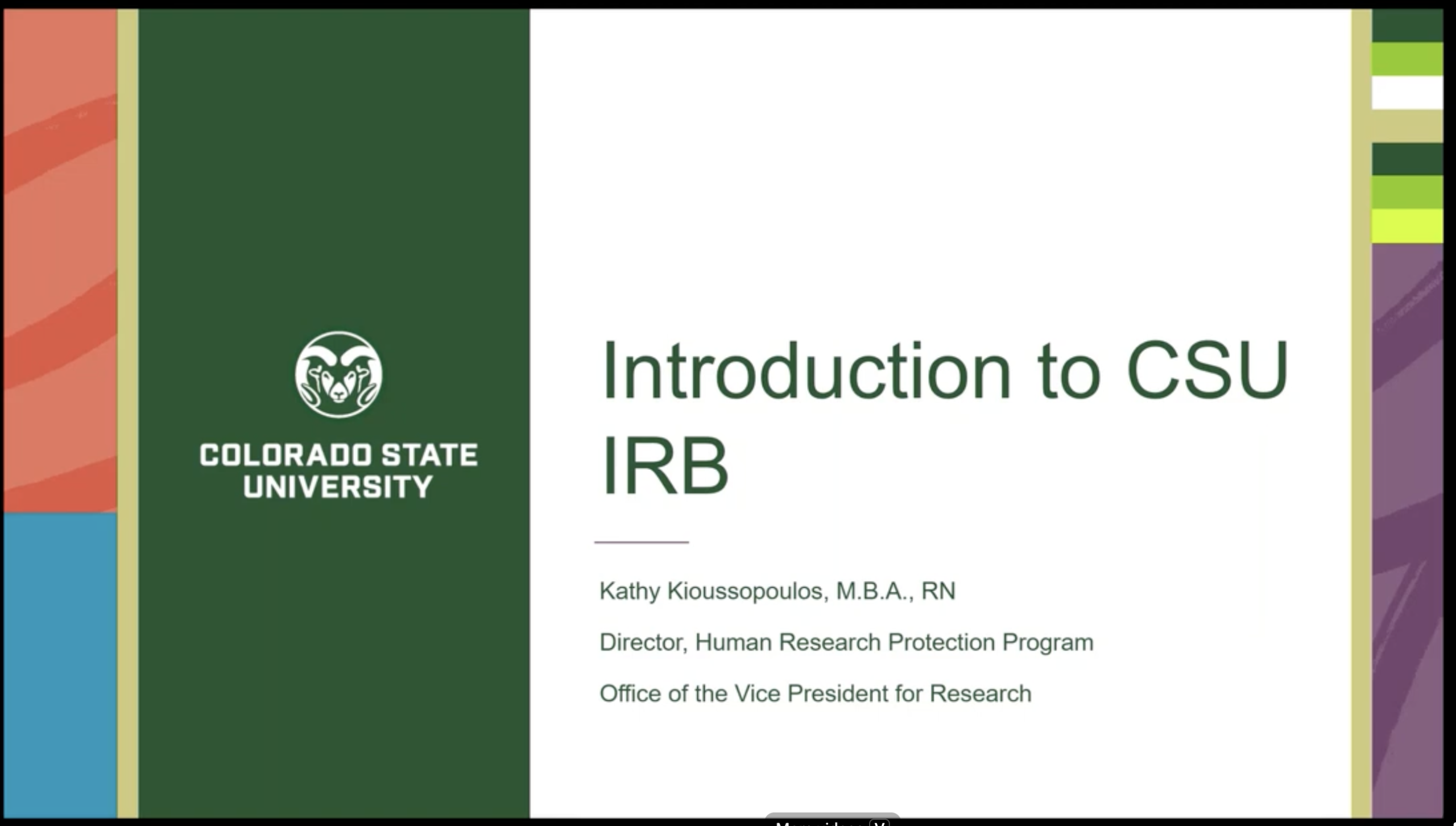 Introduction to IRB at CSU