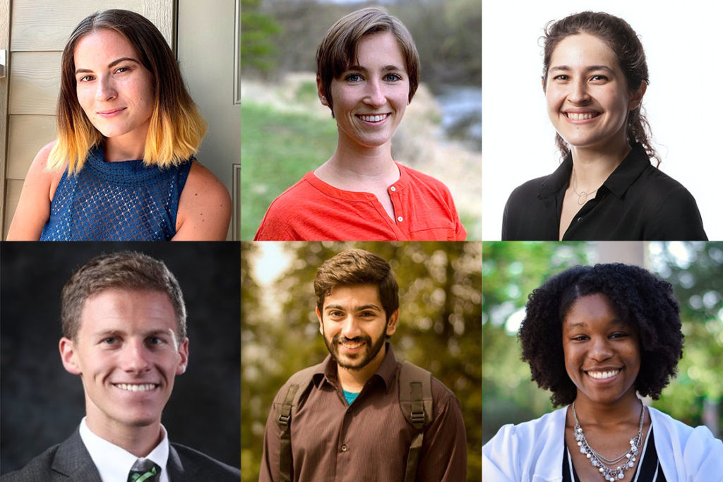 InTERFEWS’ third cohort, from left to right, top row to bottom: Hannah Curcio (Psychology), Avery Driscoll (Soil and Crop Sciences), Gabriella Gricius (Political Science), Reid Maynard (Mechanical Engineering), Muhammad Raffae (Civil and Environmental Engineering) and Adrienne Smiley (Chemistry).