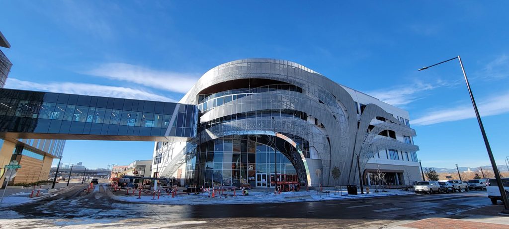 Photo of the exterior of the Hydro Building under construction on the CSU Spur campus, December 2022. Credit: Walter Scott, Jr. College of Engineering.