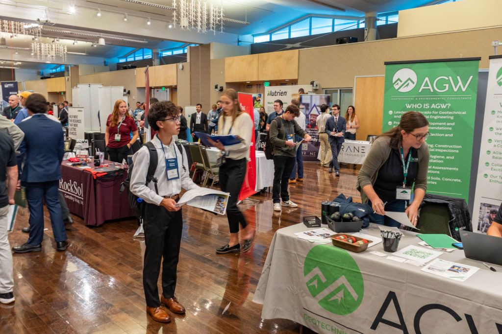 Students, alumni, and recruiters interact during the Fall 2023 CSU Engineering Career Fair, October 3, 2023 in the Lory Student Center Ballroom. Credit: Walter Scott, Jr. College of Engineering.