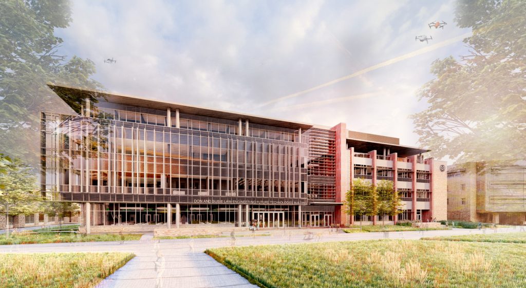 Initial concept of the Don and Susie Law Engineering Future Technologies Building, part of the Walter Scott, Jr. College of Engineering at Colorado State University.