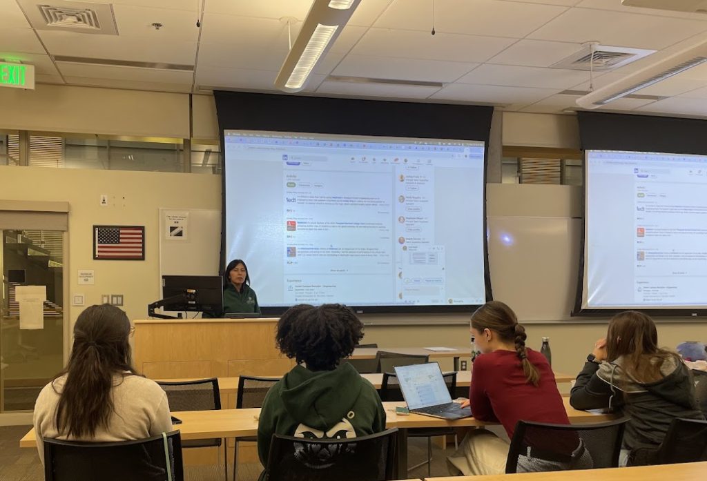 CSU Staff member Fabiola Pascual-Luna gives a presentation to PROGRESS