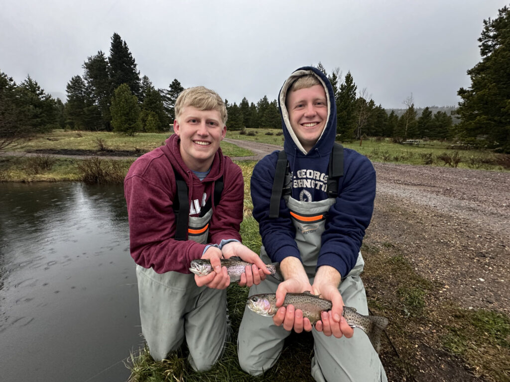 Outside of school, scholarship recipient Cullen Aasmundstad-Williams (left) enjoys fishing.