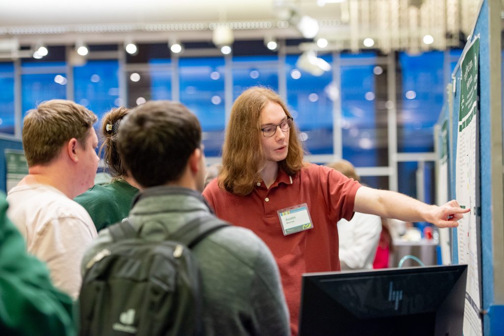 The Scott Undergraduate Research Experience participants showcase their Research to guests during the SURE Poster Fair at Colorado State University. April 30, 2026.