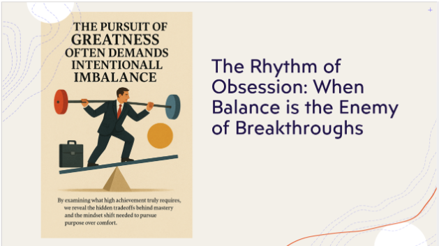 The Rhythm of Obsession: When Balance is the Enemy of Breakthroughs