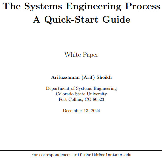 The Systems Engineering Process: A Quick-Start Guide