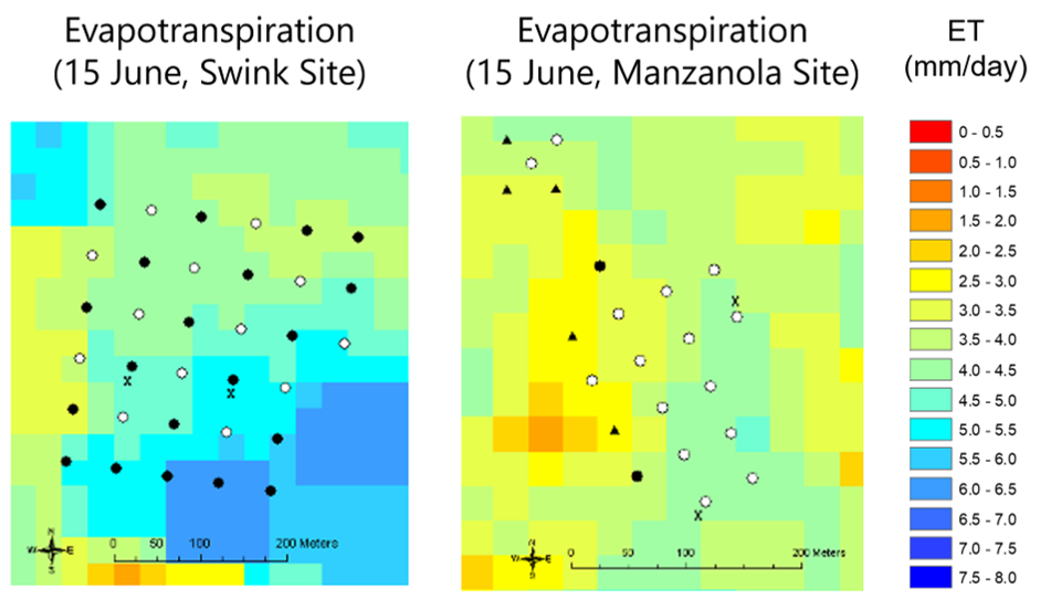 Evapotranspiration map