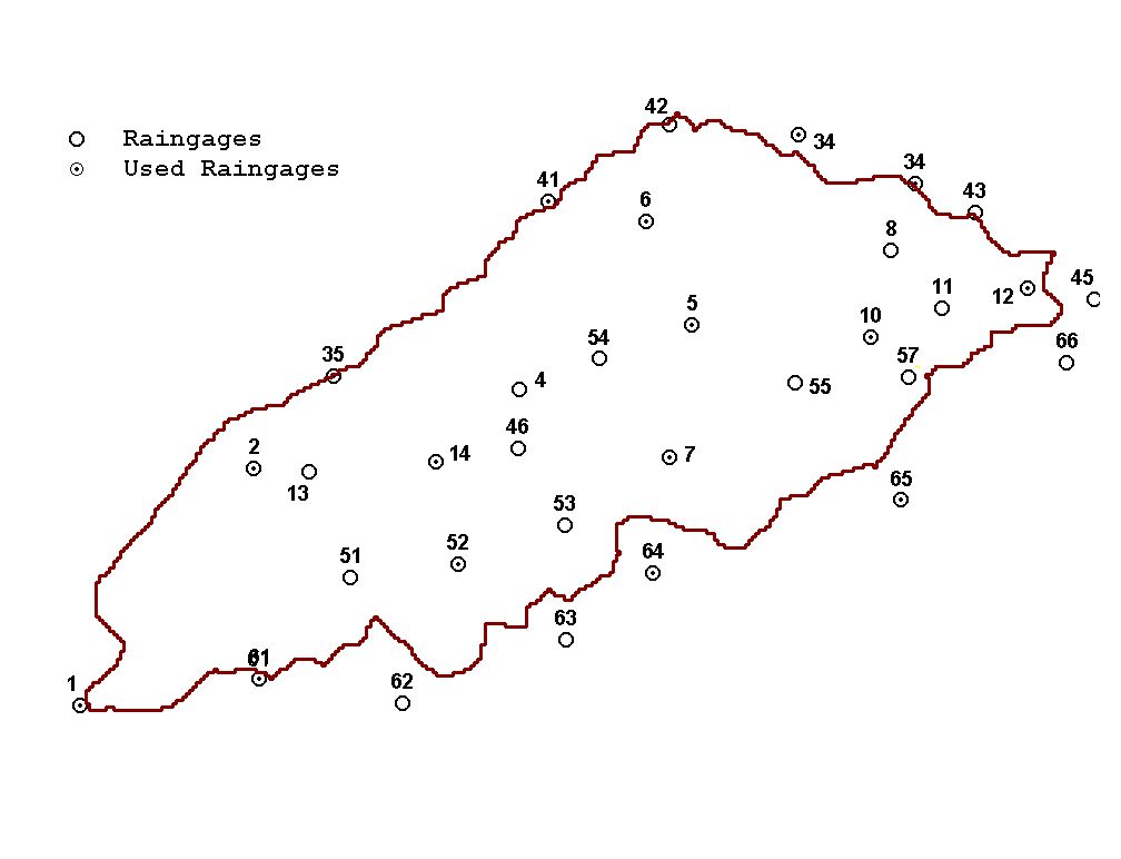 Goodwin Creek Watershed rain gauge locations